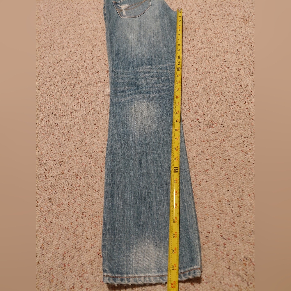 Women's Distressed Blue Jeans Straigth Leg Abercrombie Y2k Vintage Model ERIN - Picture 11 of 13